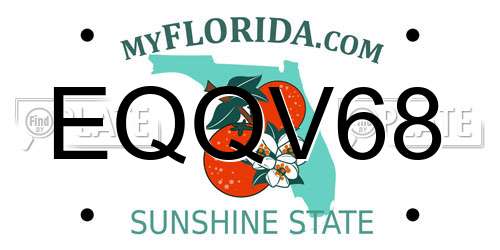 EQQV68 Florida License Plate