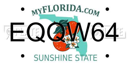 EQQW64 Florida License Plate