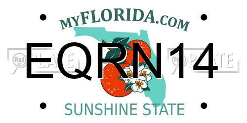 EQRN14 Florida License Plate