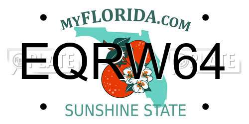EQRW64 Florida License Plate