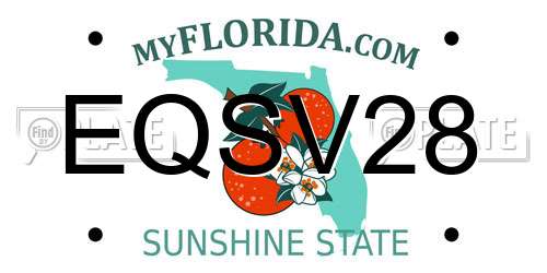 EQSV28 Florida License Plate