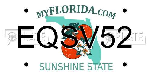 EQSV52 Florida License Plate