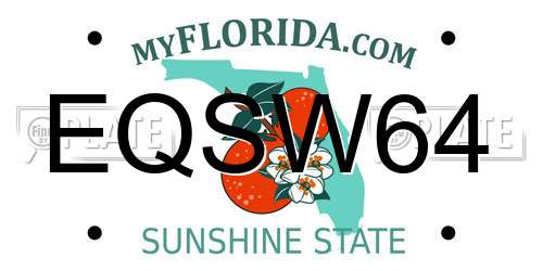 EQSW64 Florida License Plate
