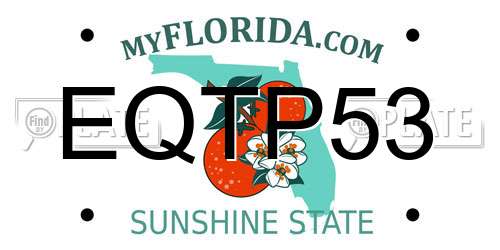 EQTP53 Florida License Plate