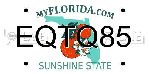EQTQ85 Florida License Plate