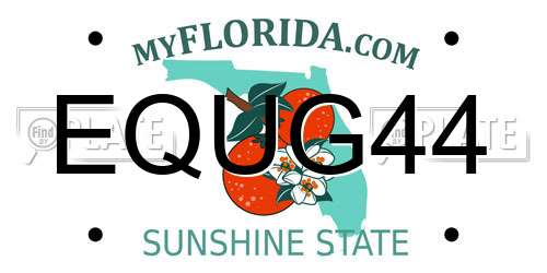 EQUG44 Florida License Plate