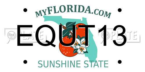 EQUT13 Florida License Plate