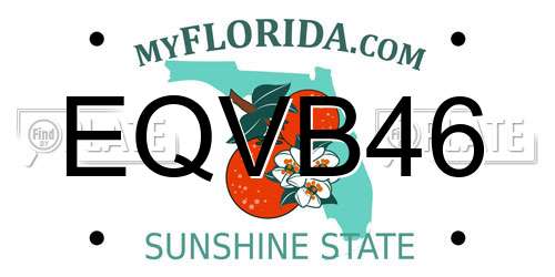 EQVB46 Florida License Plate