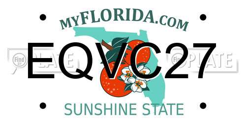 EQVC27 Florida License Plate
