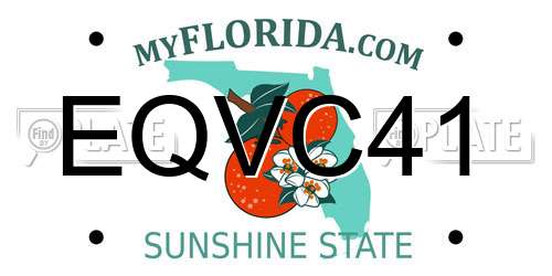 EQVC41 Florida License Plate