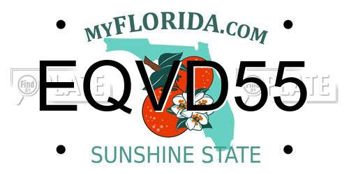 EQVD55 Florida License Plate