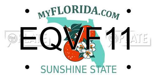 EQVF11 Florida License Plate