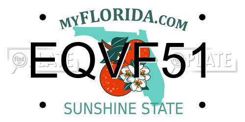 EQVF51 Florida License Plate