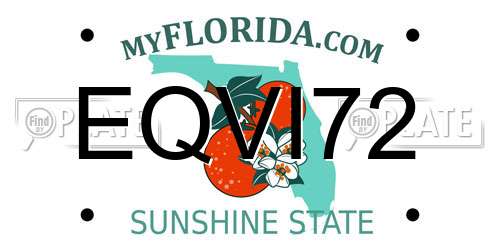 EQVI72 Florida License Plate