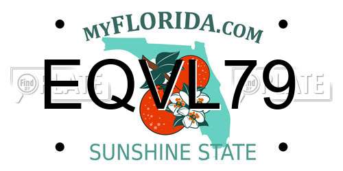 EQVL79 Florida License Plate