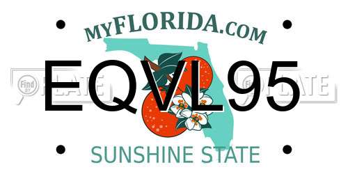 EQVL95 Florida License Plate