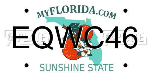 EQWC46 Florida License Plate