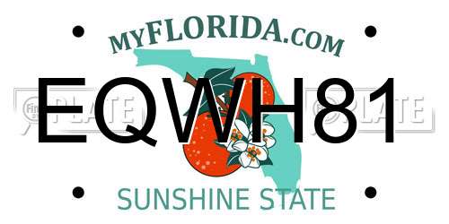 EQWH81 Florida License Plate