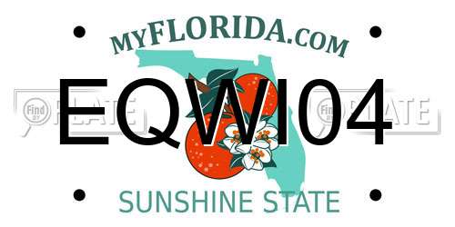 EQWI04 Florida License Plate