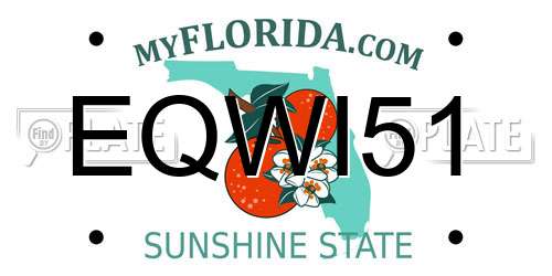 EQWI51 Florida License Plate