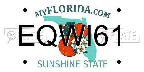 EQWI61 Florida License Plate