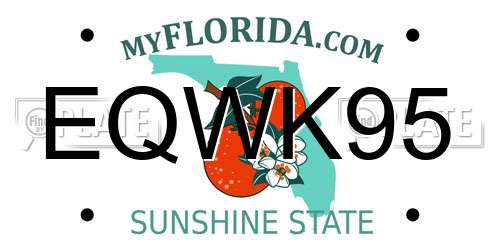 EQWK95 Florida License Plate