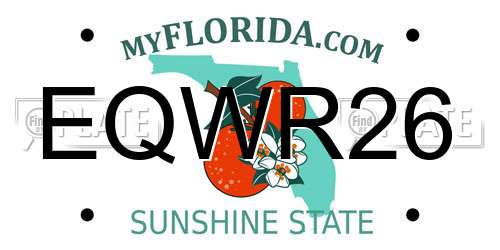 EQWR26 Florida License Plate