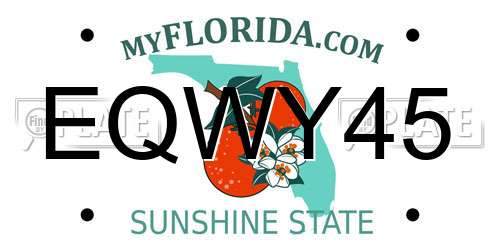 EQWY45 Florida License Plate