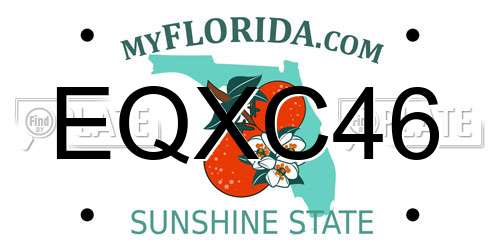 EQXC46 Florida License Plate