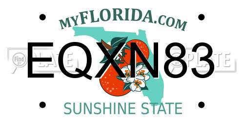 EQXN83 Florida License Plate