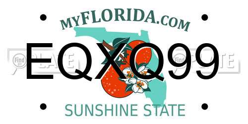 EQXQ99 Florida License Plate