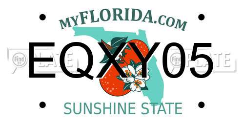 EQXY05 Florida License Plate