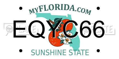 EQYC66 Florida License Plate