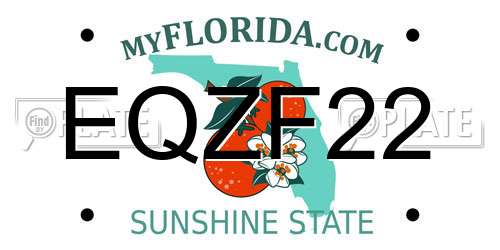 EQZF22 Florida License Plate