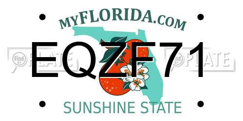 EQZF71 Florida License Plate