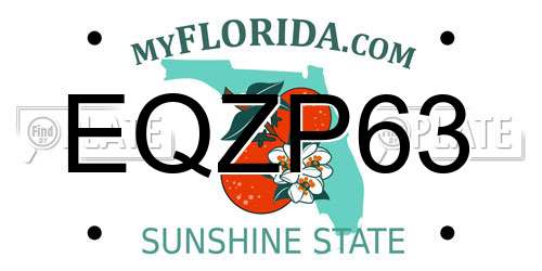 EQZP63 Florida License Plate