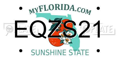 EQZS21 Florida License Plate
