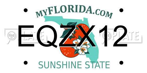 EQZX12 Florida License Plate
