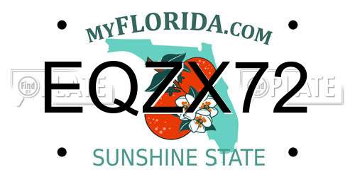 EQZX72 Florida License Plate