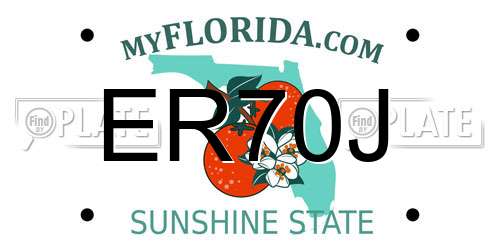 ER70J Florida License Plate