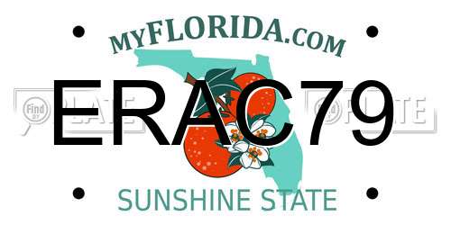 ERAC79 Florida License Plate