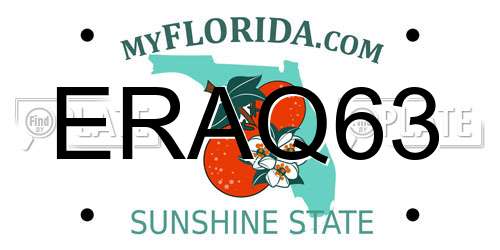 ERAQ63 Florida License Plate