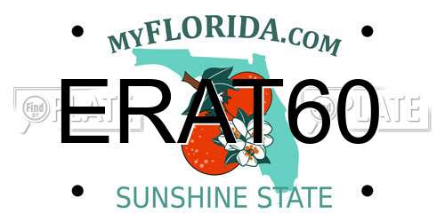 ERAT60 Florida License Plate