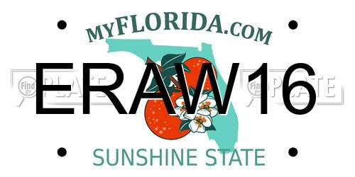 ERAW16 Florida License Plate