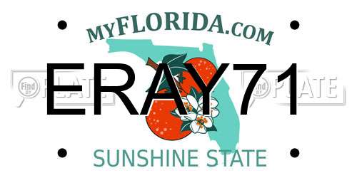 ERAY71 Florida License Plate