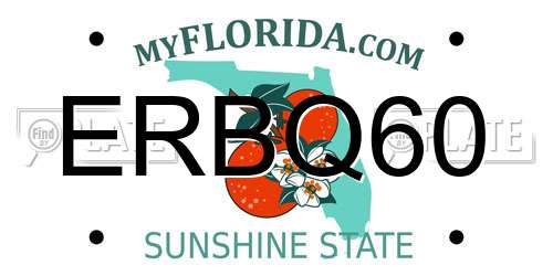 ERBQ60 Florida License Plate