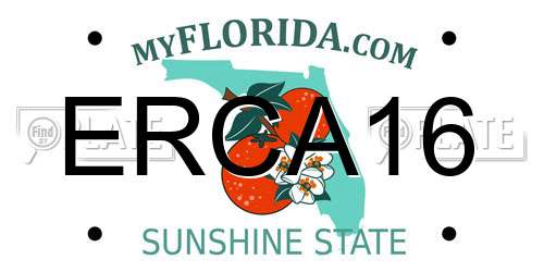 ERCA16 Florida License Plate