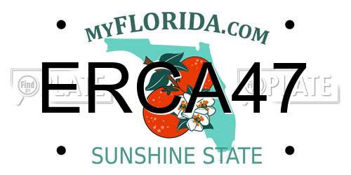 ERCA47 Florida License Plate