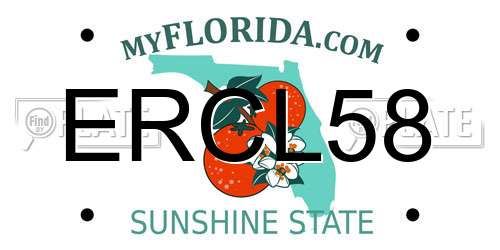 ERCL58 Florida License Plate