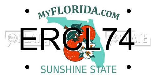 ERCL74 Florida License Plate